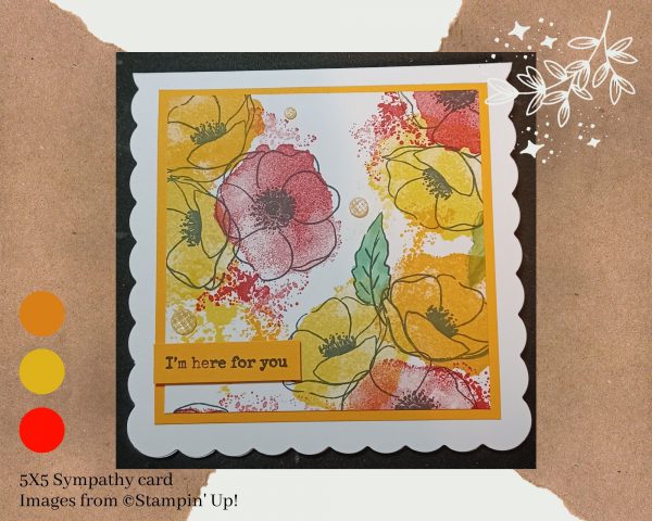 5x5 Poppy Sympathy Card