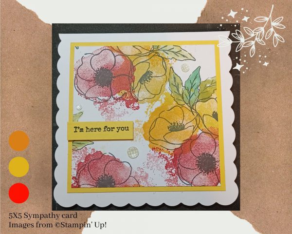 5x5 Poppy Sympathy Card